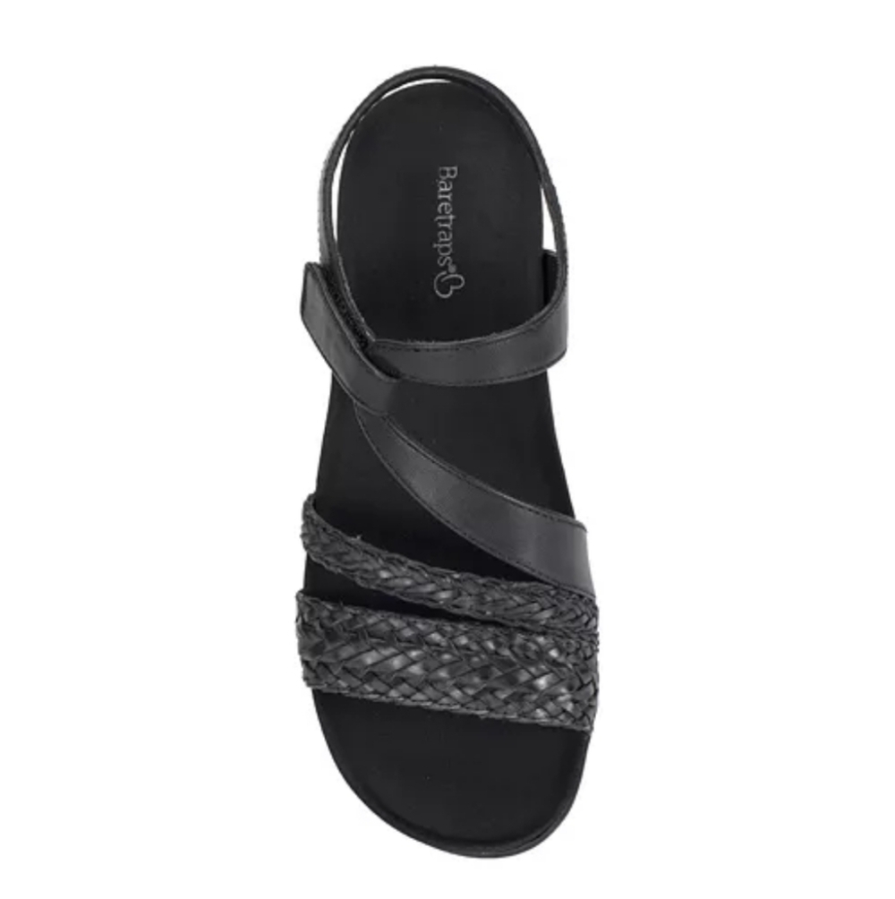 Baretraps Jalen Asymmetrical Flat Sandal Black NWT Sz 7 Sandal Strappy Walking - Picture 9 of 9
